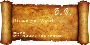 Biswanger Vazul névjegykártya